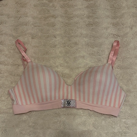 Victoria's Secret Pink and White Striped Bra 34D - Picture 1 of 5